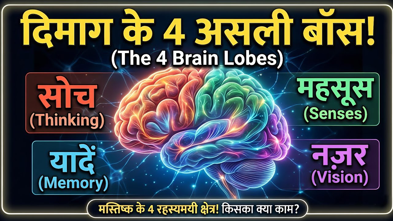 आपके दिमाग के 4 गुप्त कमरे! 🧠 | Cerebral Cortex & Brain Lobes Explained