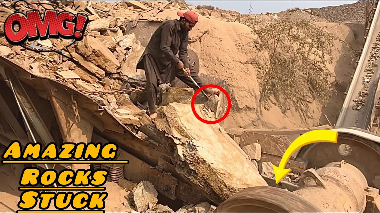 Big Rock Stuck Challenge | Dangerous Rock Stunt 😱 Huge Rock Stick Stunt | Unbelievable Power!#rock 