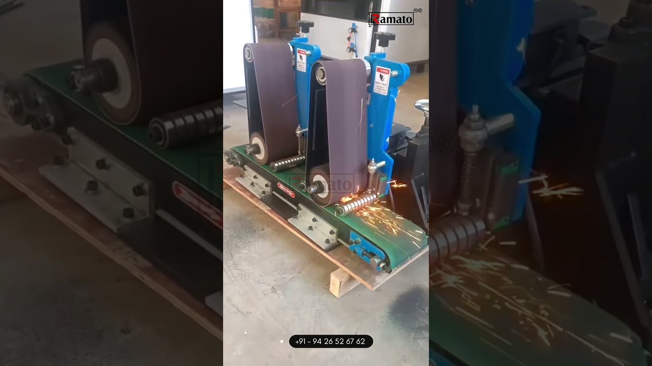 Two Head Hinges Buffing Polishing Machines | Automatic Belt Grinder Manufacturer in India
