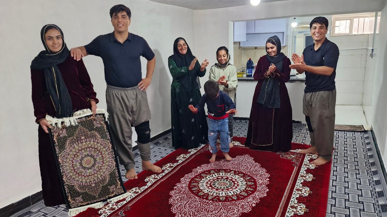 Creating beauty at home: Hossein and Fereshteh carpet layout design in a new home ❤️🏠