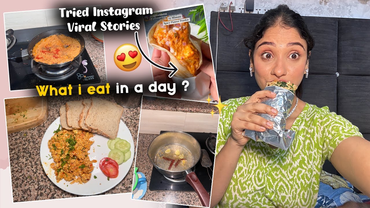 What I eat In A Day | Tried Instagram Viral recipe 🍛🌮 \ Vlog + fat loss drink 🤪
