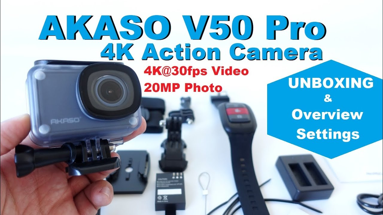 Akaso V50 Pro 4K Action Camera Unboxing & Overview Settings (Video)