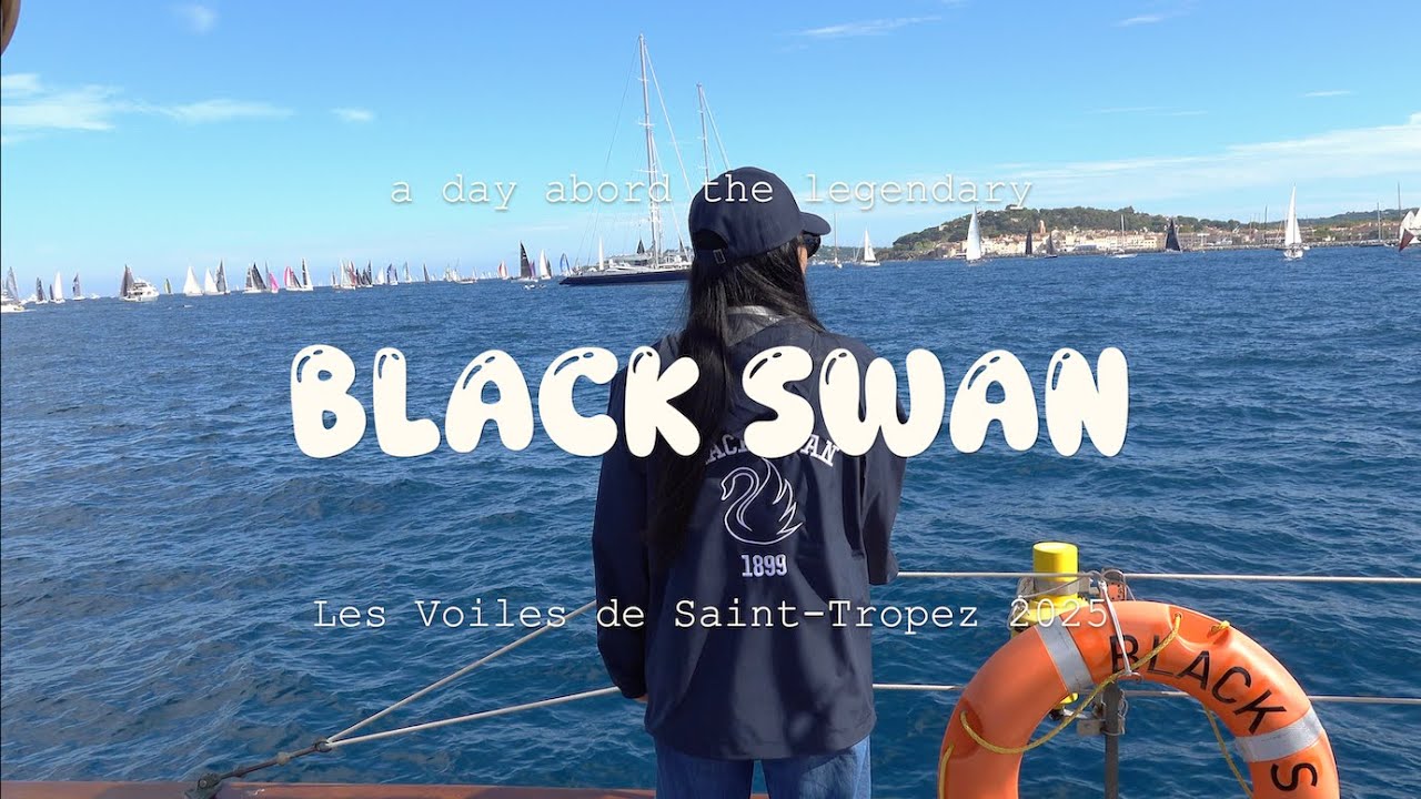 Sailing the Legendary Black Swan 1899 | Les Voiles de Saint-Tropez 2025