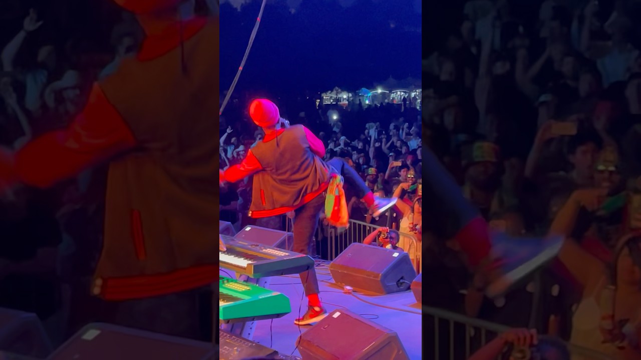 Reggae artist Anthony B. performing at the 2025 Austin Reggae Festival.