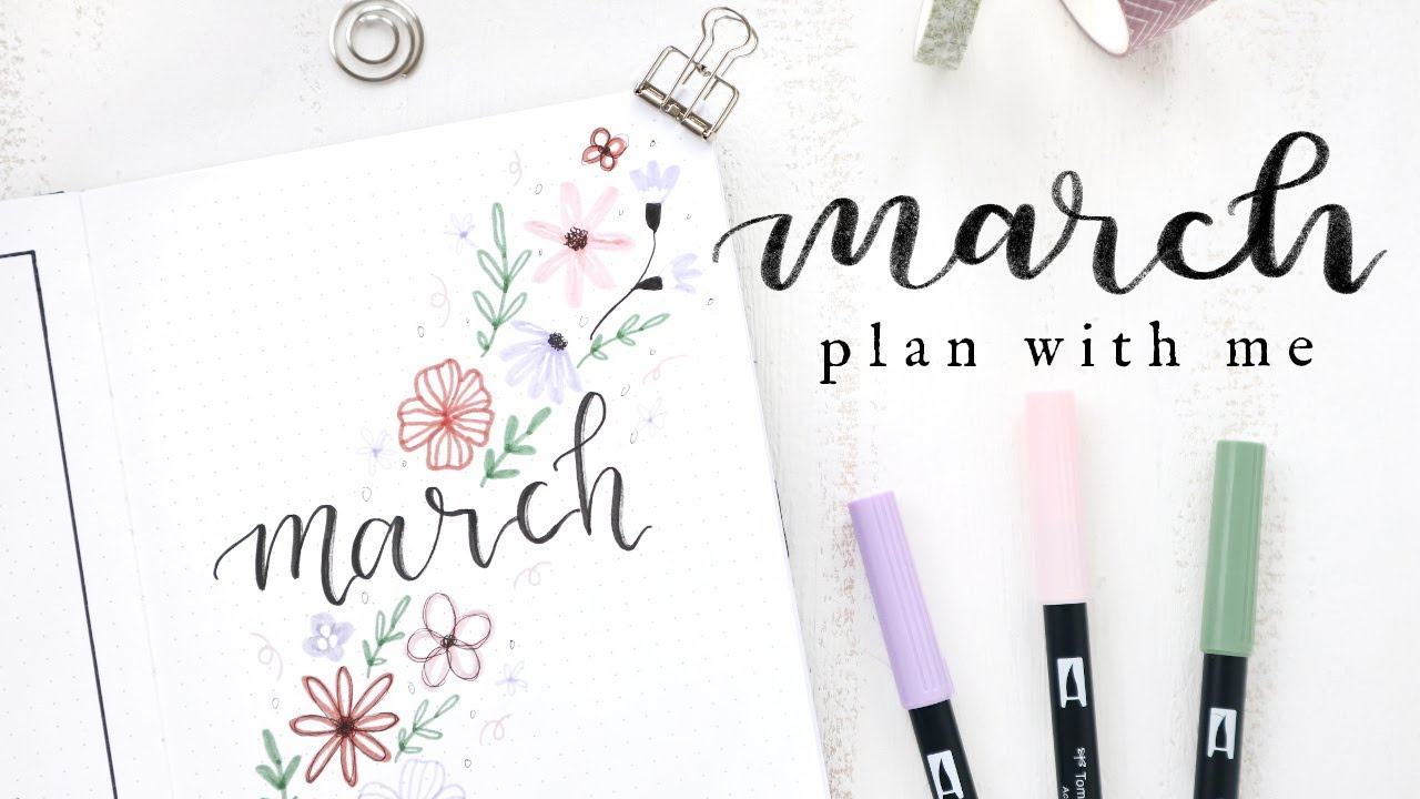 Планируйте со мной: Март 2021 | Ежемесячное оформление Bullet Journal