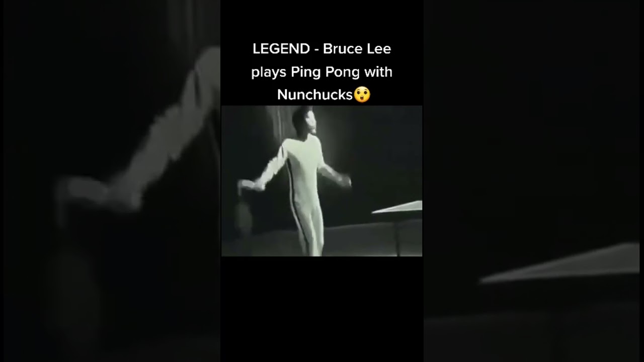 Bruce Lee plays ping pong with nunchucks ￼😳