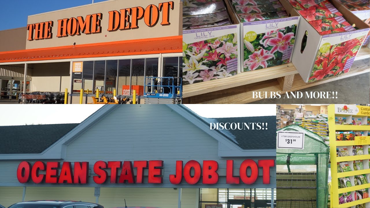 HOME DEPOT & JOB LOT GARDEN CENTER TOUR #plantshopping #springbulbs
