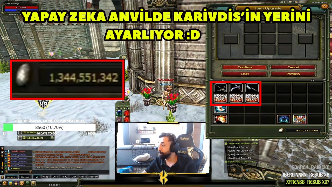 Kaithnys - (Agartha) 13 GB'yi Yapay Zeka ile Rebirtten Upgrade Yaparak Katlıyor :D ! Knight Online