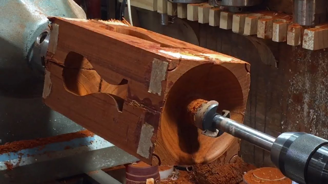 wood turning inside out vase