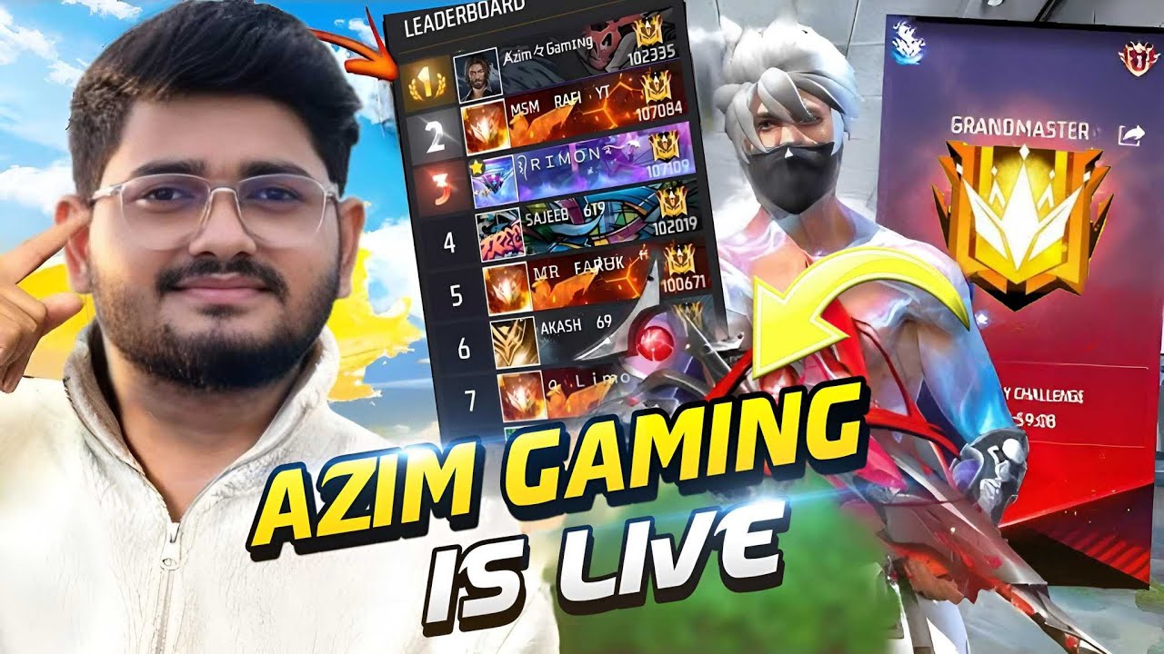New Rank S49 Grandmaster Top 1 Live Rank Push 😍 #freefire #live #azimgaming