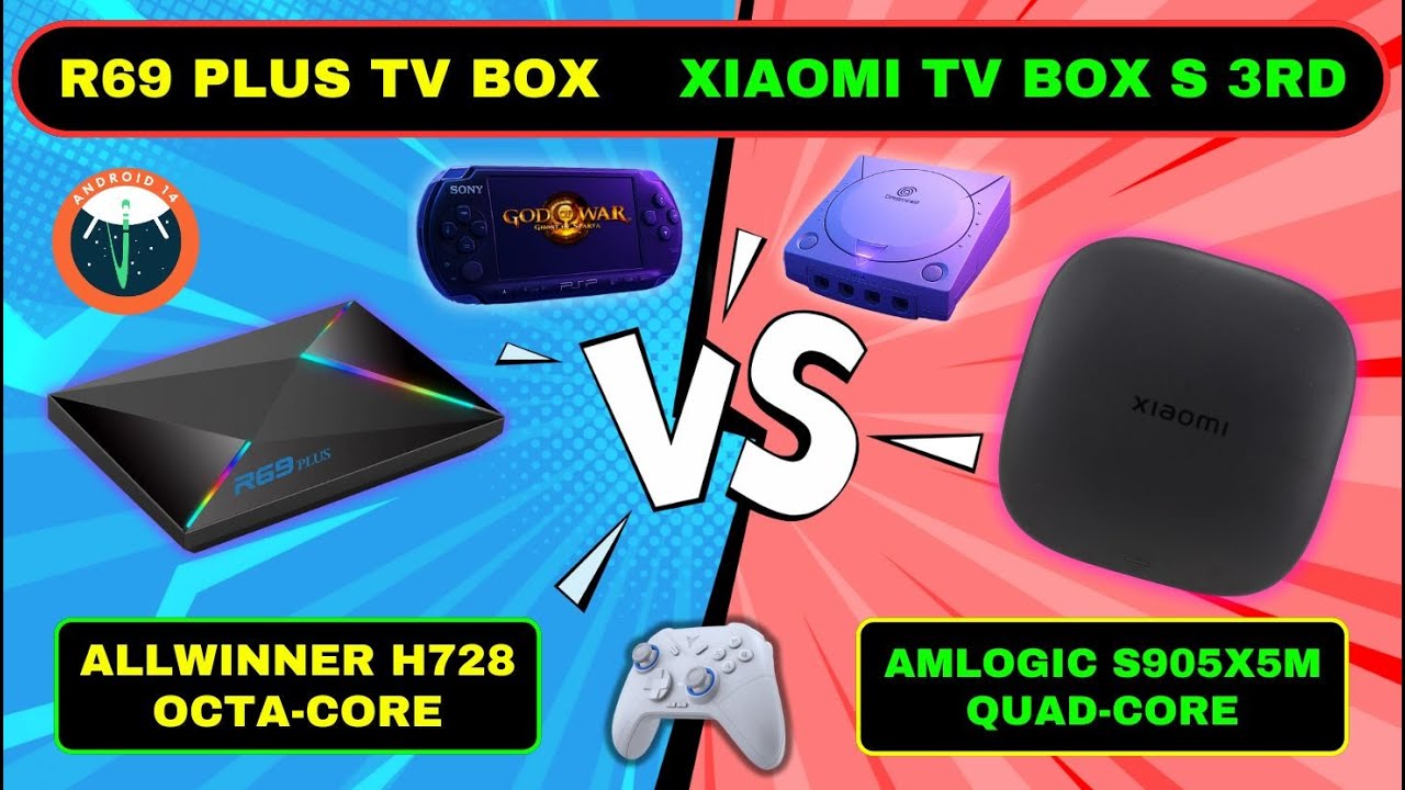 TV Box R69 Plus (8 N&uacute;cleos) vs Xiaomi TV Box 3&ordf; Gera&ccedil;&atilde;o (4 N&uacute;cleos) &ndash; Qual &eacute; a Melhor?