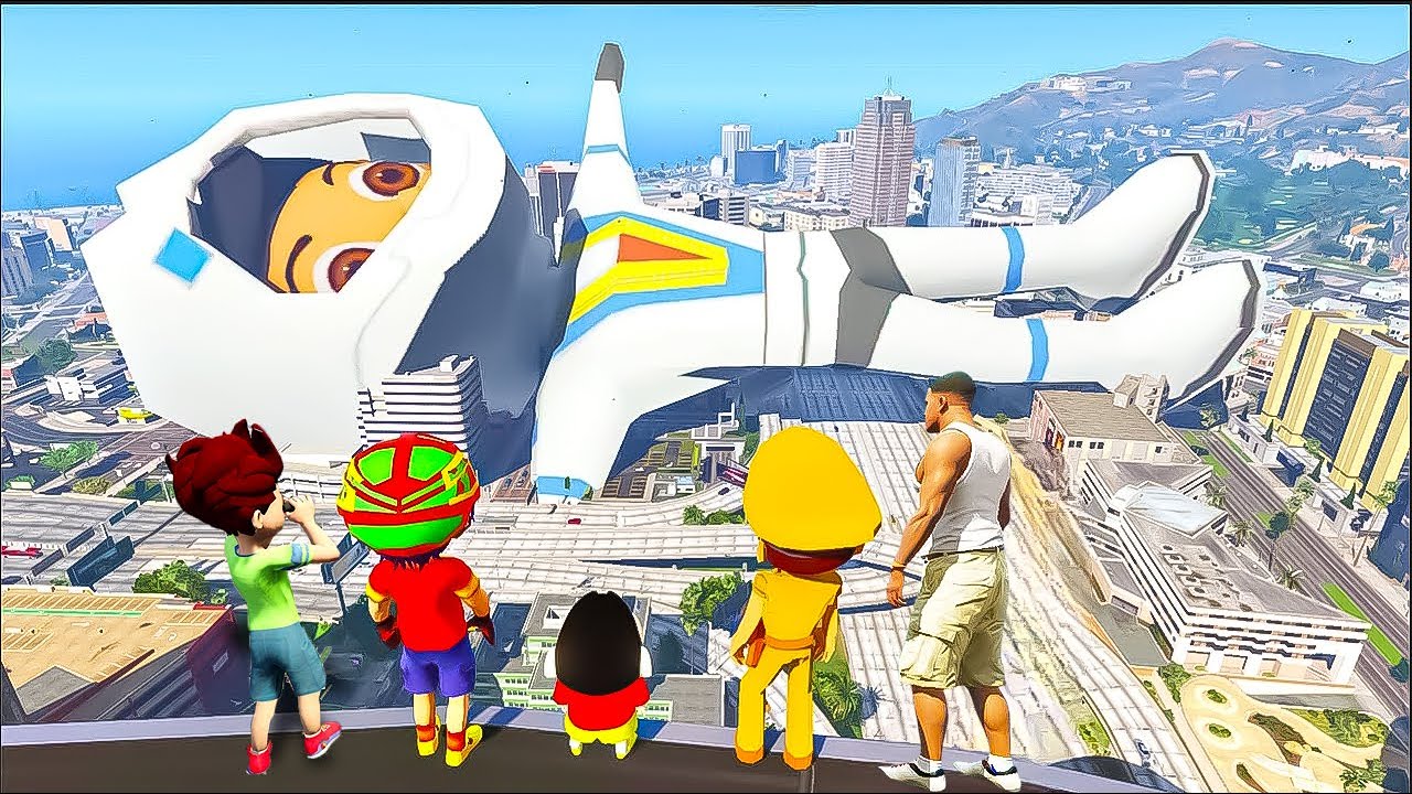 SHINCHAN FOUND BIGGEST EVER VEER ASTRONAUT WITH LITTLE SINGHAM  KICKO SHIVA IN GTA 5