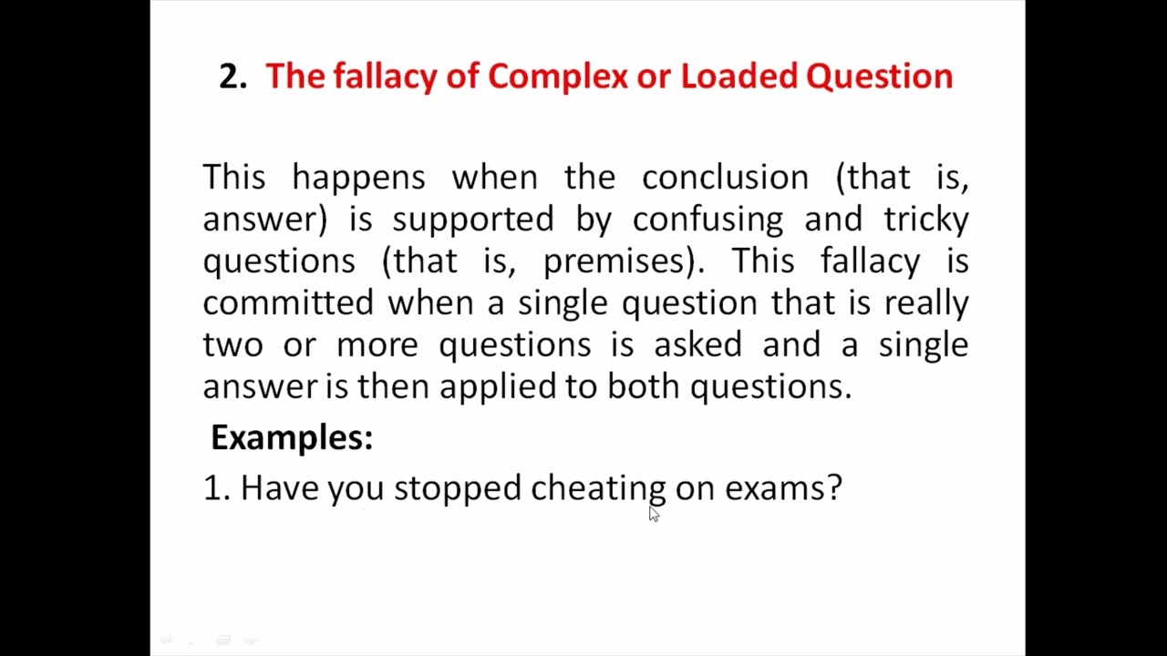 Fallacies of presumtion