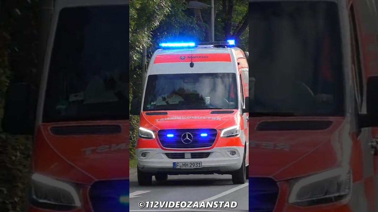 NKTW Malteser #Rettungsdienst im Einsatz in Frankfurt am Main! #rettungswagen #ambulance #einsatz