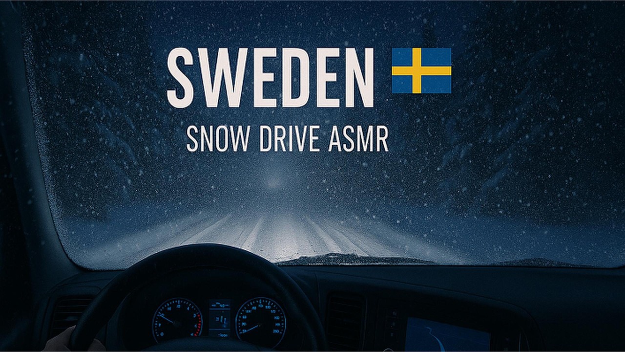 Winter Night Drive in Sweden | Pure Engine Sound Truck ASMR No Talking