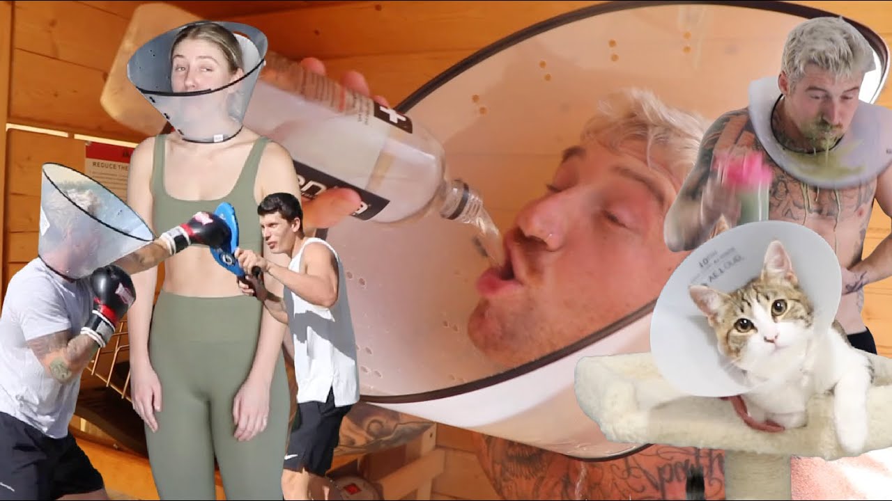 Wearing a Cone with my Cat for a Day (wicked sick)
