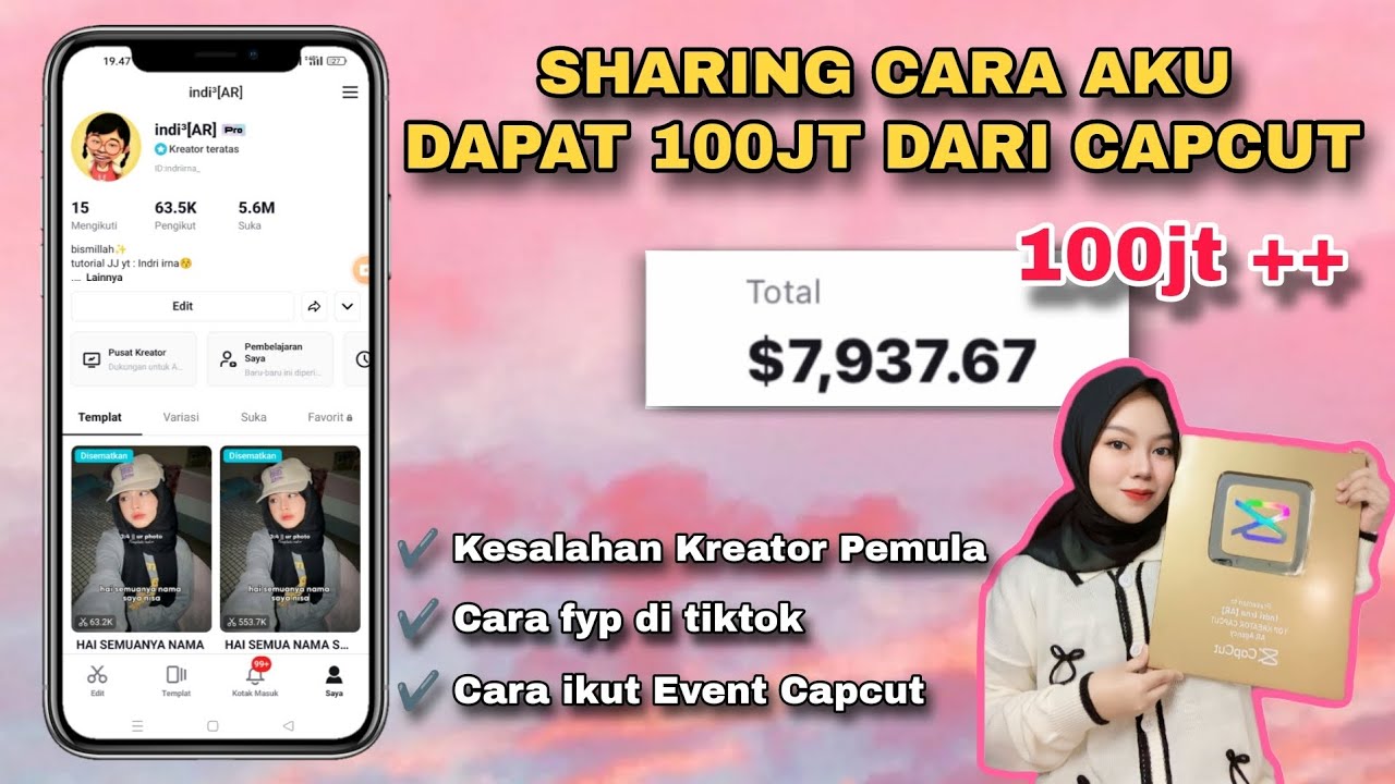 Cara Mendapat 100 JUTA dari CAPCUT 2024 || Sharing Capcut