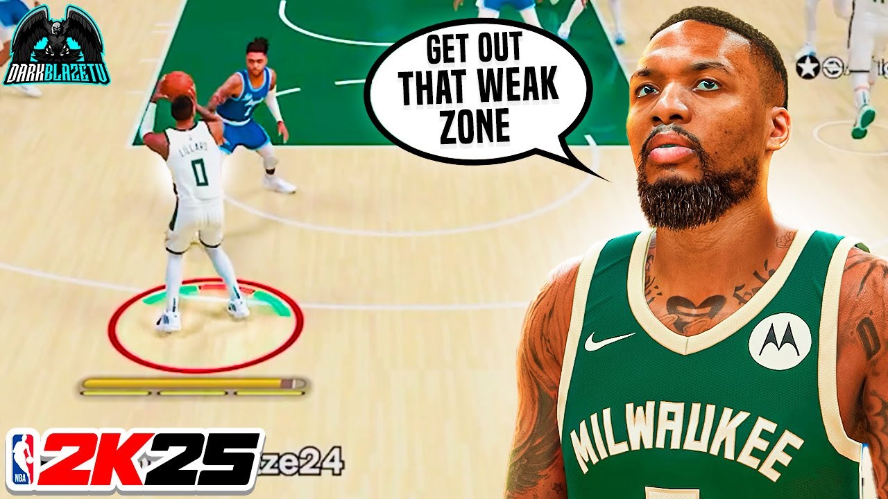 Damian Lillard Shooting Lights Out Against Zone Defense in NBA 2K25!