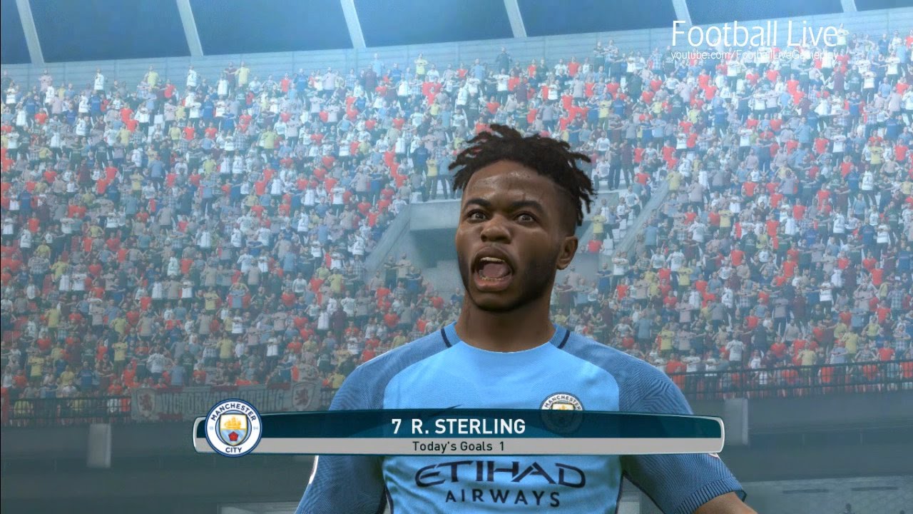 PES 2017 | Middlesbrough vs Manchester City | Full Match & Raheem Sterling double | Gameplay PC
