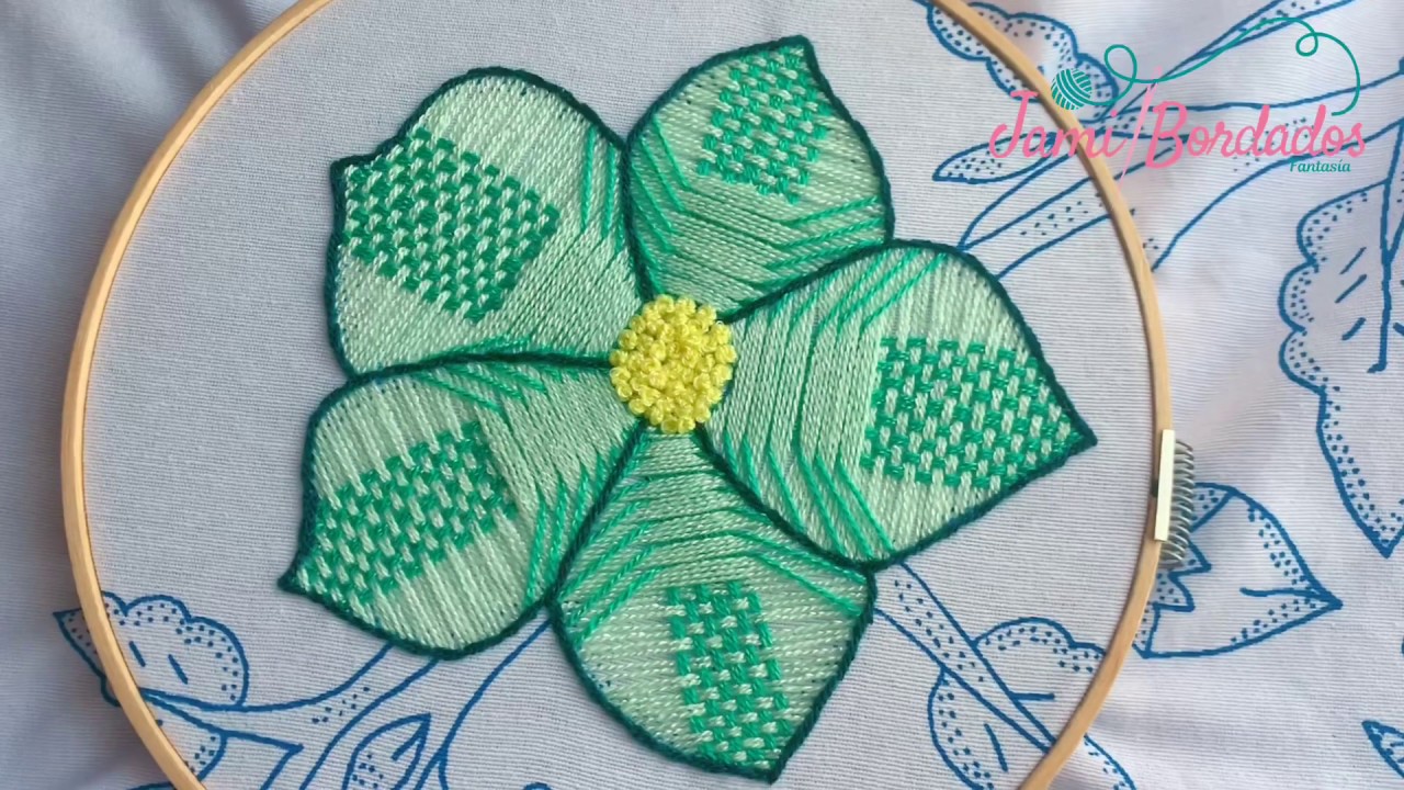 49. Bordado Fantasía Flor 13 / Hand Embroidered Flower / Fantasy Stitch