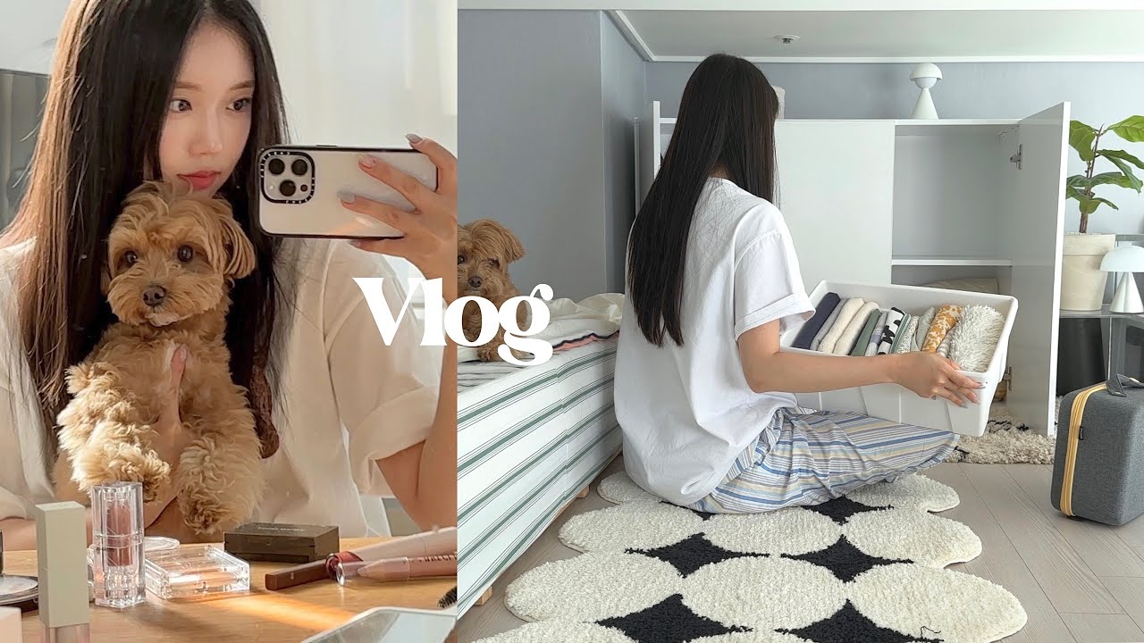 (sub) vlog 수납장 정리하고 드디어 복층 에어컨 청소! 🧹ㅣ연희동나들이, 지그재그 팝업 다녀온 일상 브이로그ㅣ화장대 정리・더현대서울・베어그릭스 그릭요거트・베리와 한강산책