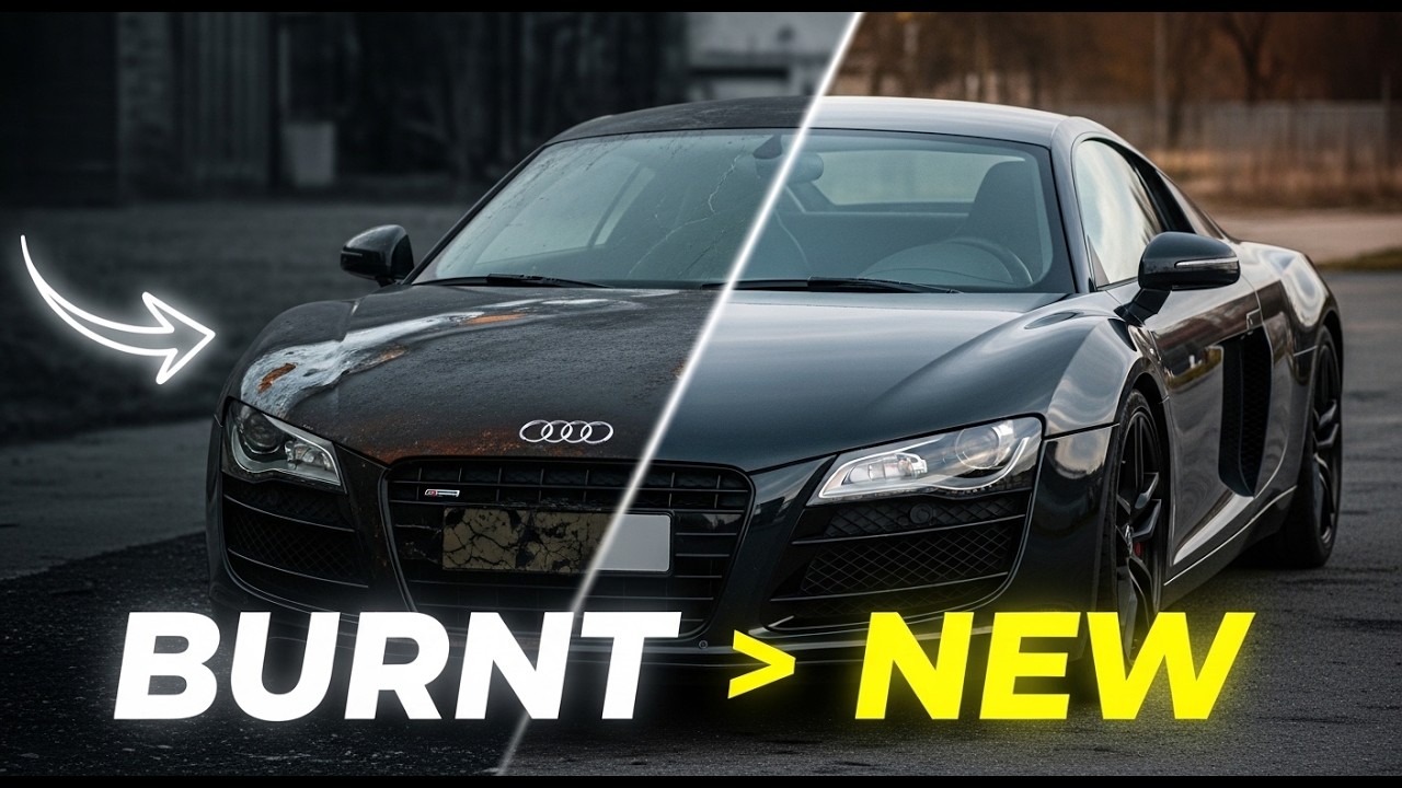 ASMR Car Restoration! Detailed Rebuild of a Burnt 2012 Audi R8 to New