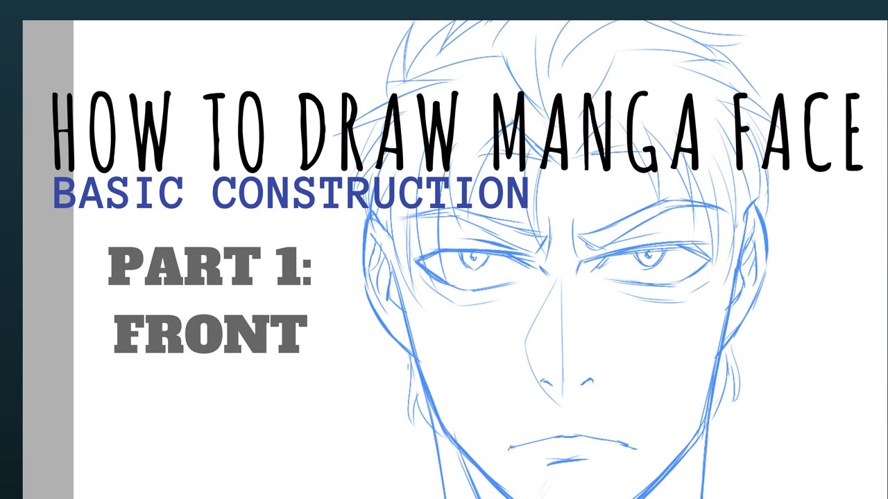 How to draw Manga Face. Basic Structure. Front View