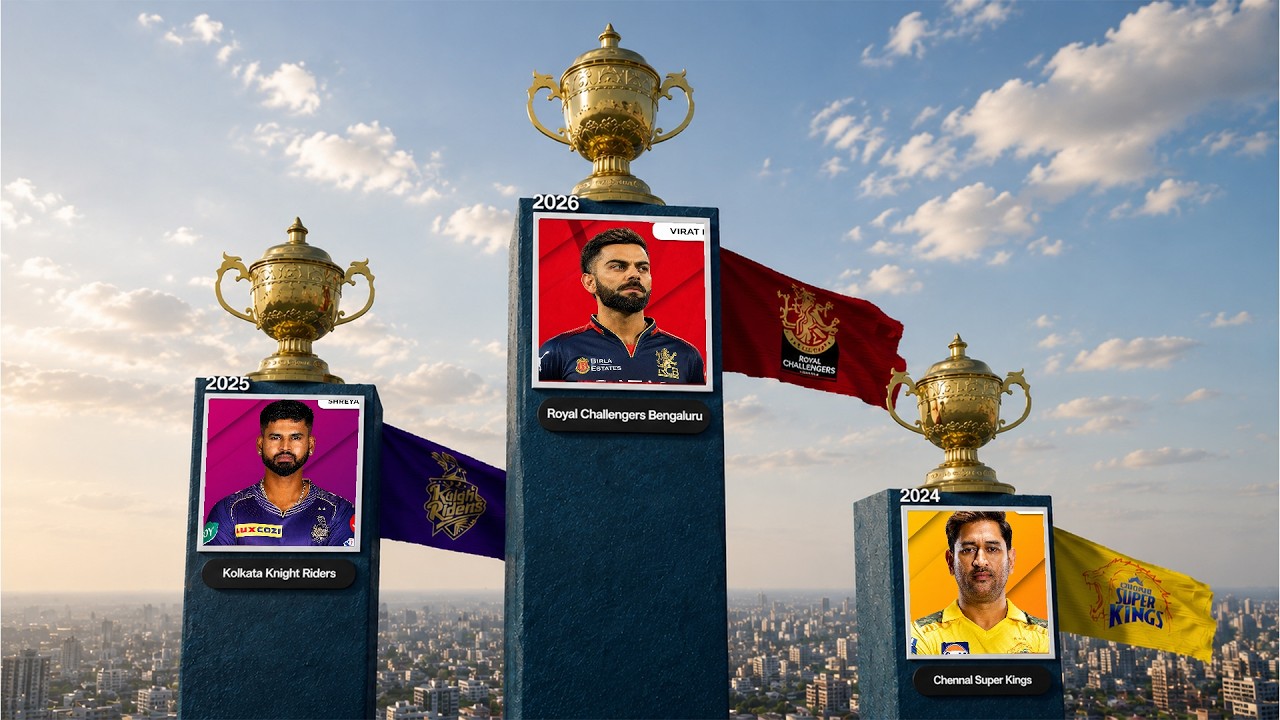 RCB Wins Back-to-Back Titles 🏆 IPL Trophy Timeline in 3D
