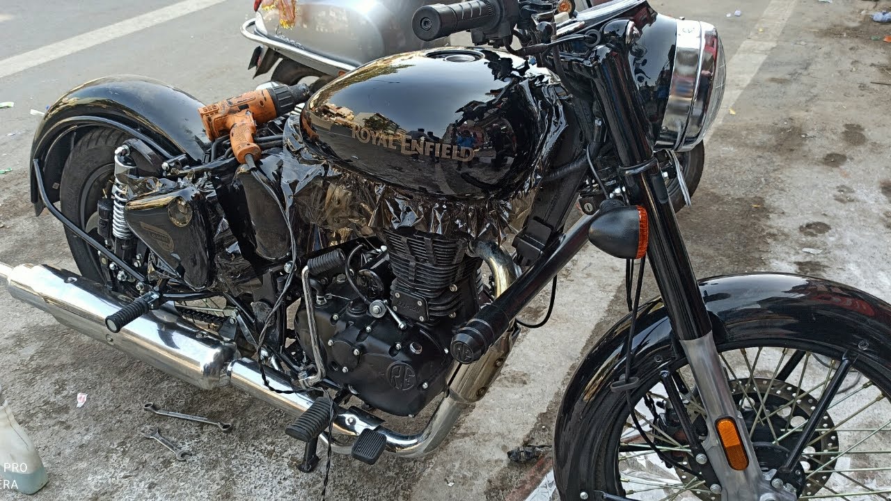 BS 6 Royal Enfield 350 Classic Z~Black  Smoke Wrap  Classic Modified  By KS Modification