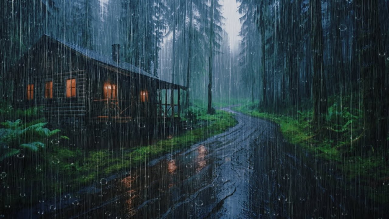 Relieve Stress So You Can Sleep Instantly with Heavy Rain and Mighty Thunder on Tent Roof at Night