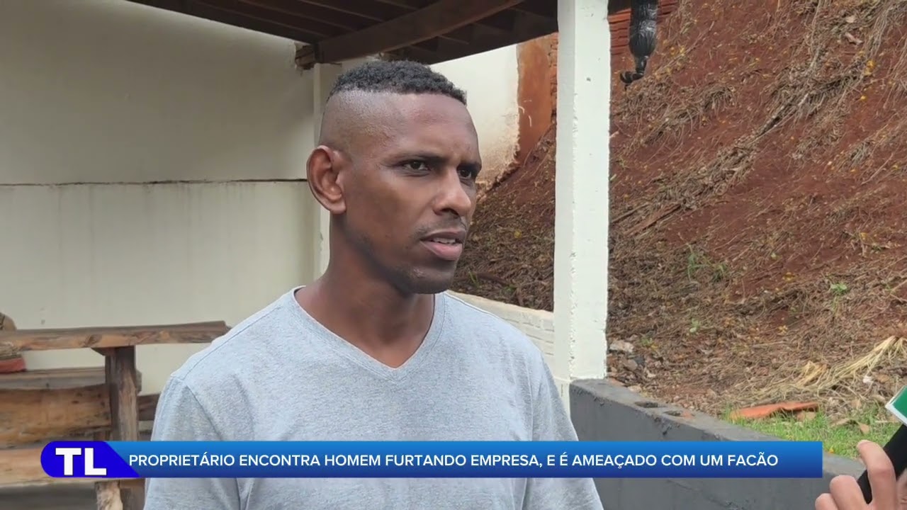 Ladrão corre com facão atrás de empresário