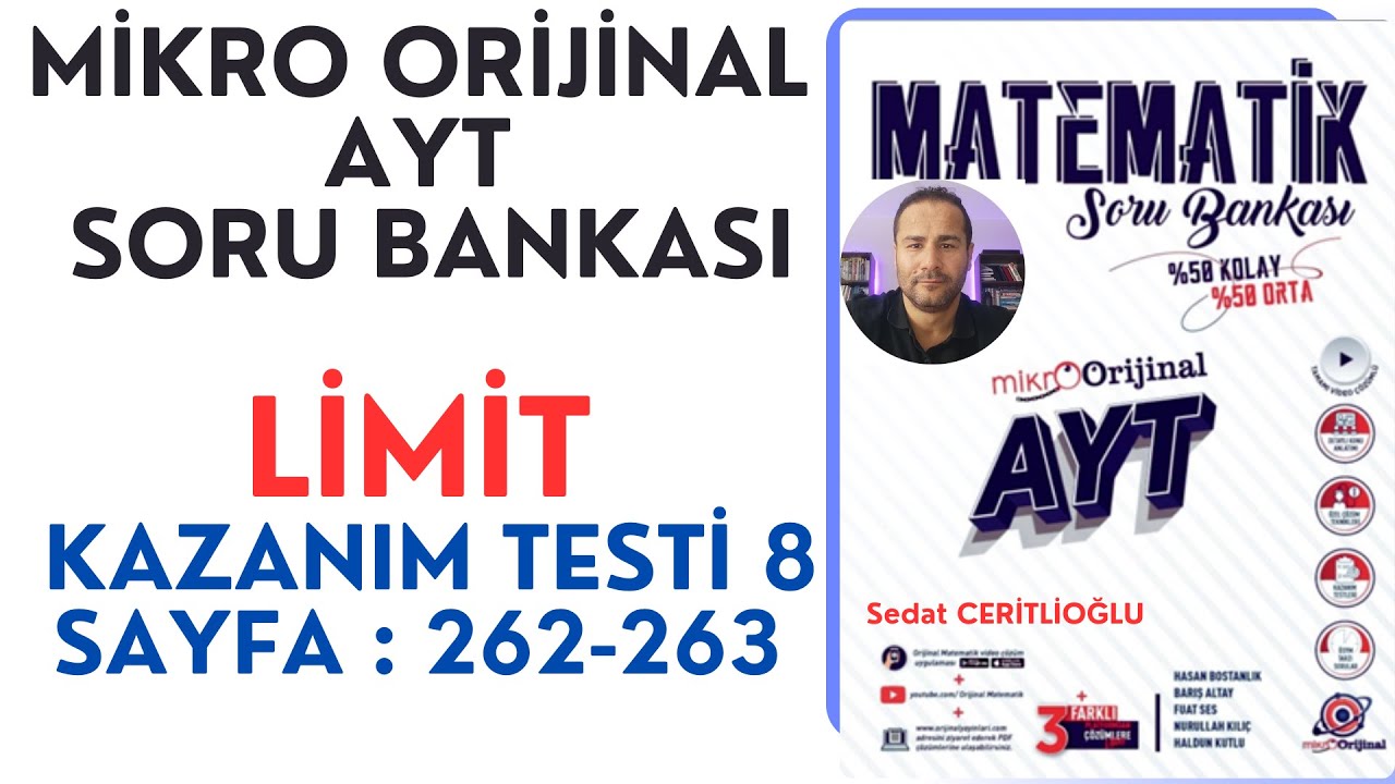 LİMİT SÜREKLİLİK | MİKRO AYT SORU BANKASI SYF:262-263 | #orijinalmatematik  #mikroorijinal # yks2024
