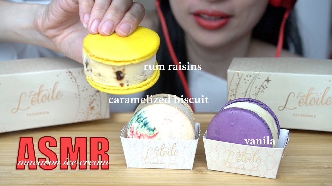 ASMR MACARON ICE CREAM | NO TALKING | EATING SOUNDS
