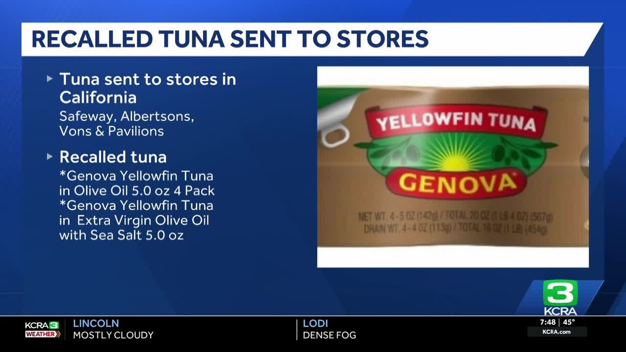 Recalled Genova yellowfin tuna mistakenly shipped to stores in nine states, including California
