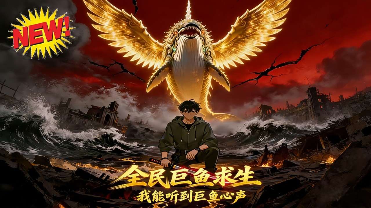 ⚡【新番速递】《全民巨鱼求生，我能听到巨鱼心声》陌生海洋世界人类寄生于巨鱼，他独享心声能力，带它成为毁天灭地霸主！#末世 #穿越 #逆袭 #爱看动漫