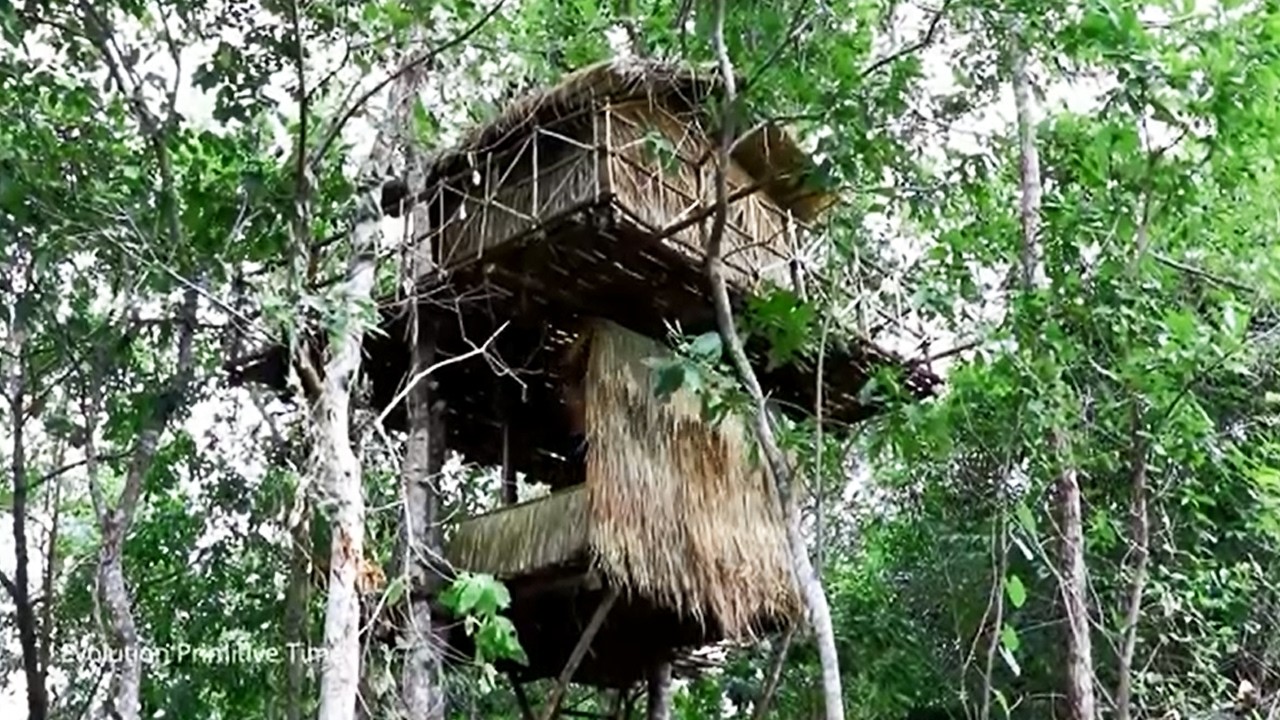 75 days in real life next in the jungle, Building a wooden house on The Soar [Full video]