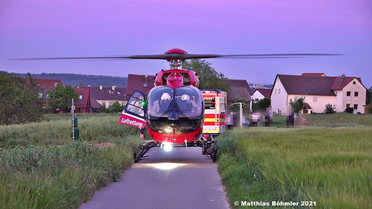 🚁🌿Christoph 51 I DRF Luftrettung I H145 5 blades D-HXFA I Takeoff Aichelberg 16.06.2021