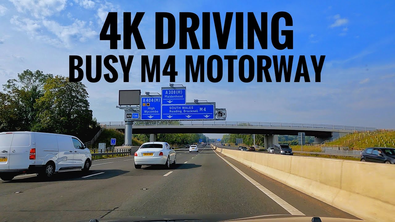 Navigating Busy M4 Traffic: 4K Driving Experience