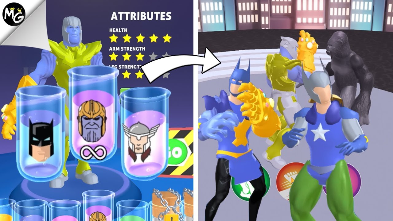 Menggunakan Ramuan Superhero Dan Thanos Untuk Lawan Kingkong | Mutant Fighter | Musim Gaming