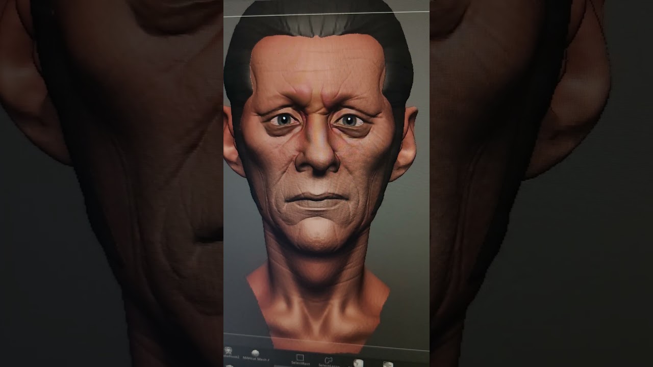 How to model male Head by Zbrush #shorts