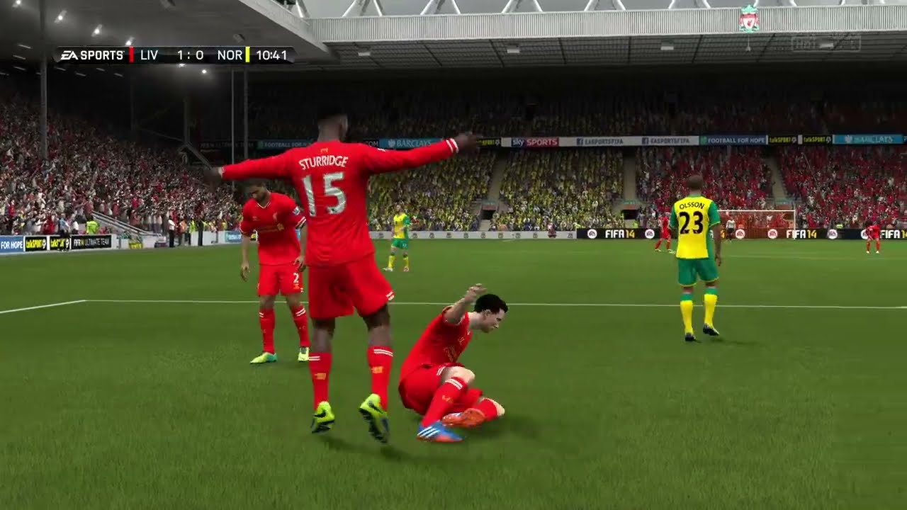 Robin van Persie scores for FC Liverpool against Norwich City - FIFA 14 Career Mode Premier League