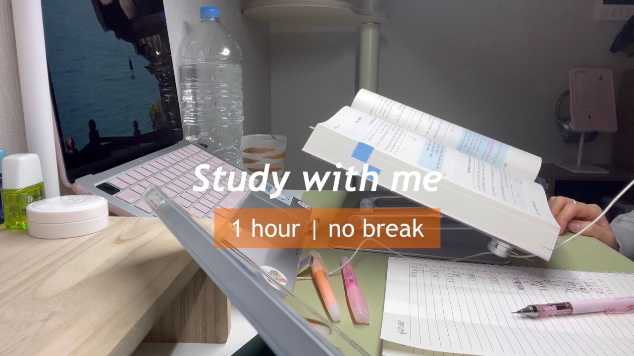 ✏️ STUDY WITH ME | 1시간 집중 | 집공부 | 장작 ASMR
