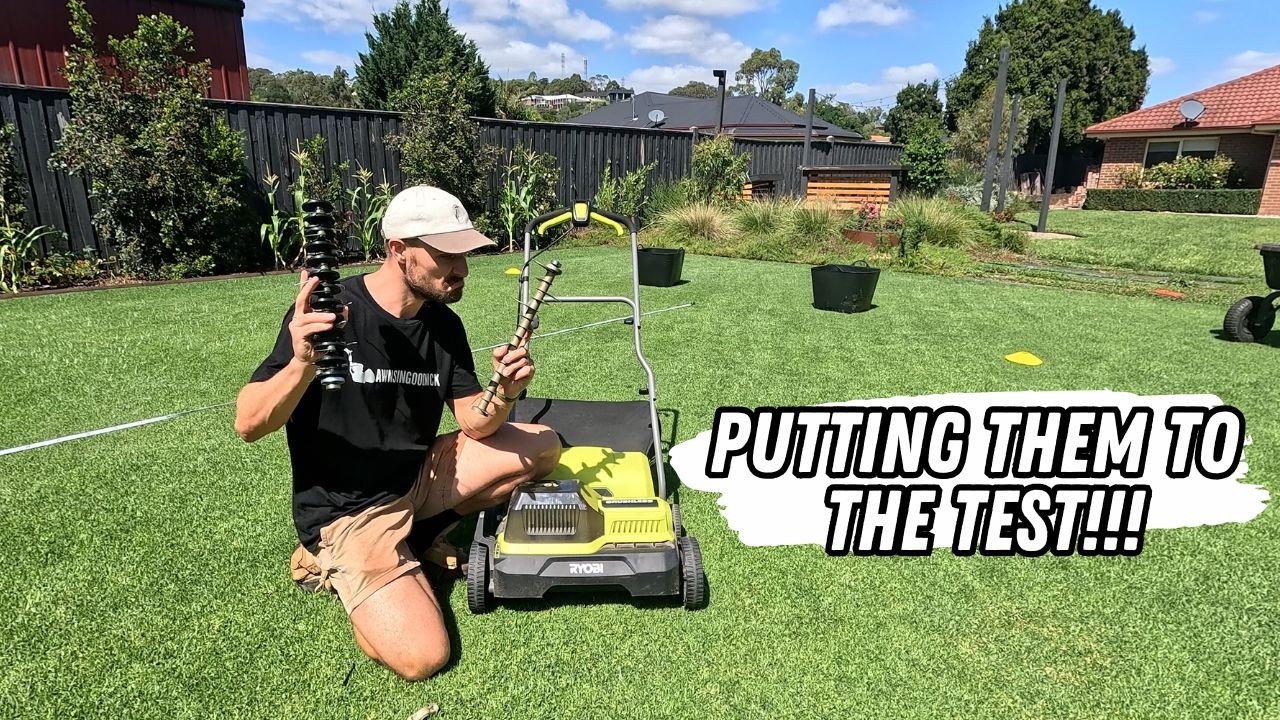RYOBI scarifier vs dethatcher attachment- surprising results!!!