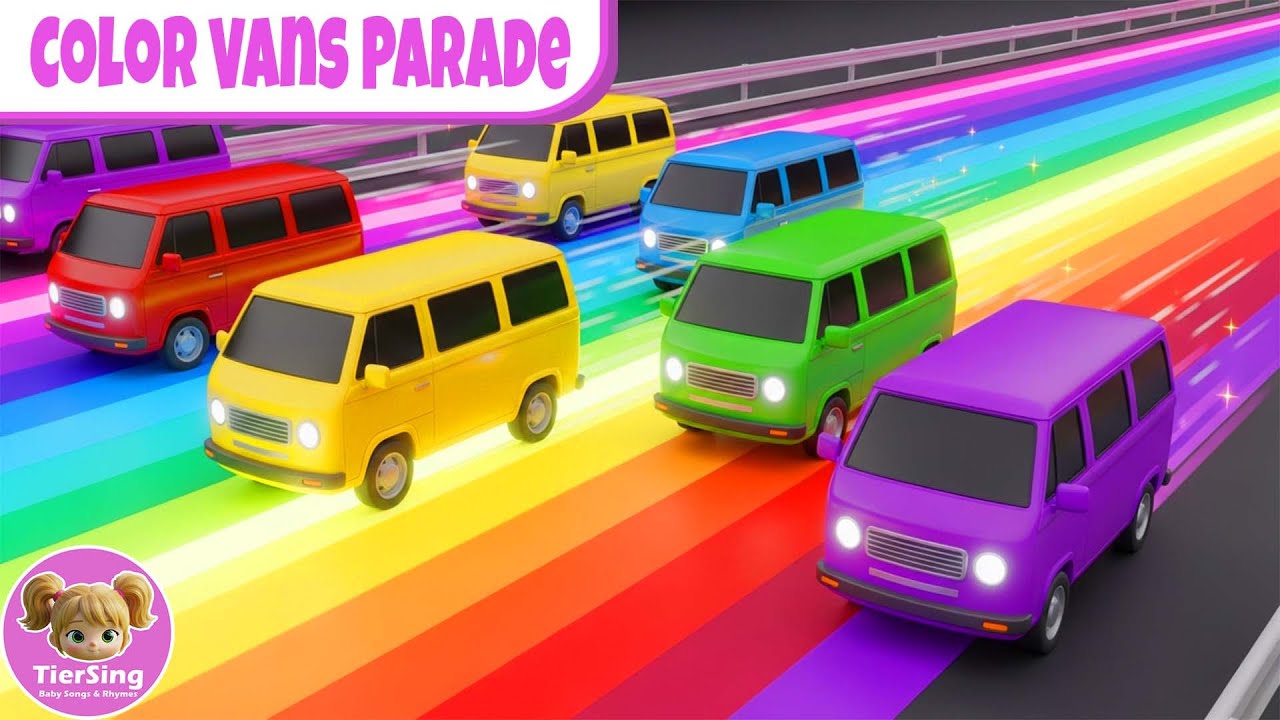Color Vans Parade 🚐🌈 | Learn Colors & Counting Song for Kids 🎵  Nursery Rhymes Songs 🎵 TierSing