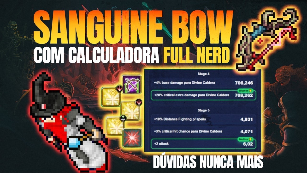 Calculadora de dano do Sanguine Bow: nunca mais escolha errado - Análise de Dano no Tibia
