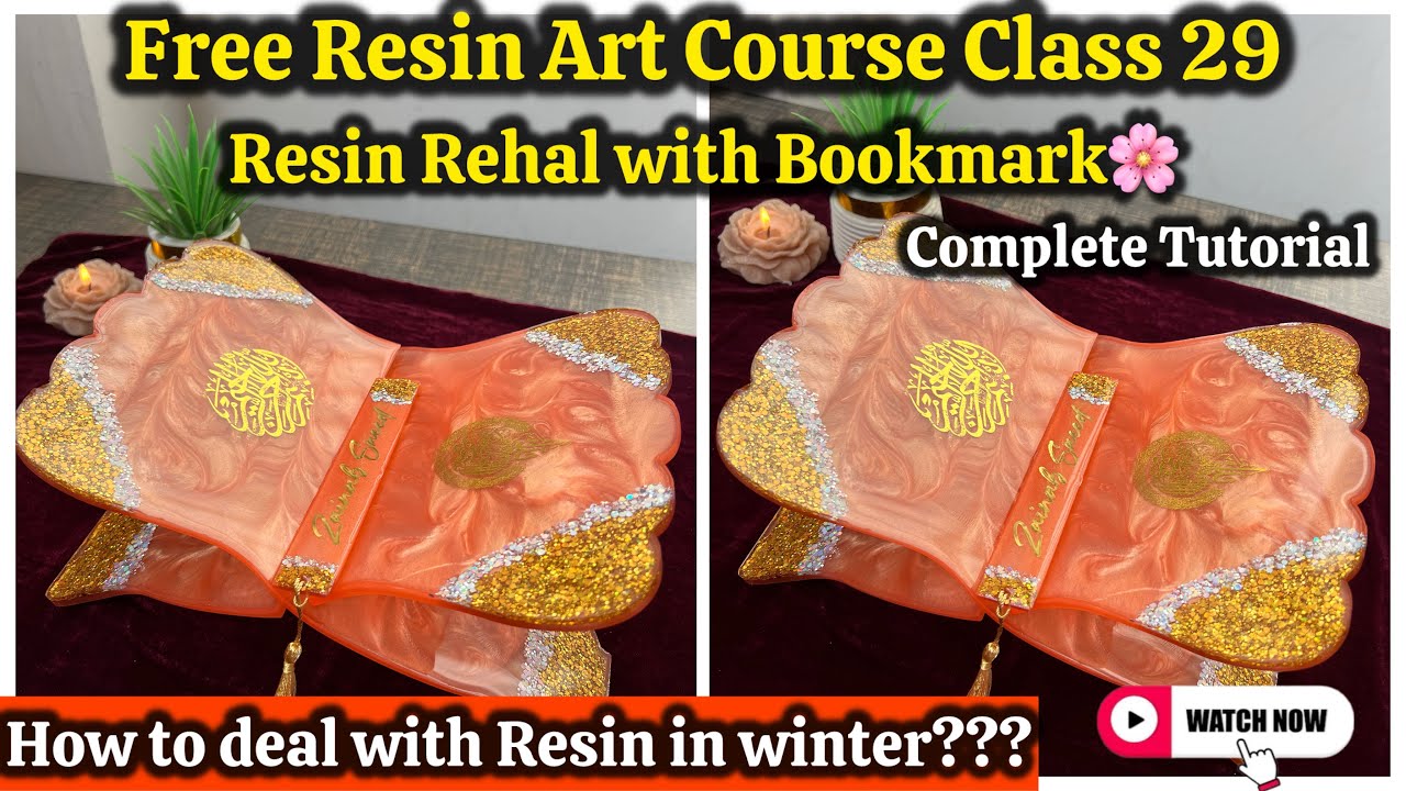 Free Resin Art Course Class 29 | Resin Quran  Rehal Tutorial With Bookmark 🌸