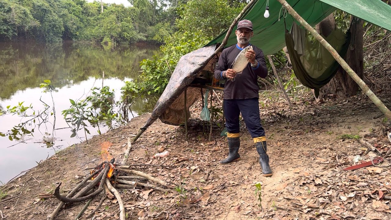 🏕️DECENDO O RIO PARA UM CAMPE FIZ UMA ÓTIMA PESCARIA OUVINDO O CANTAR DOS PÁSSAROS