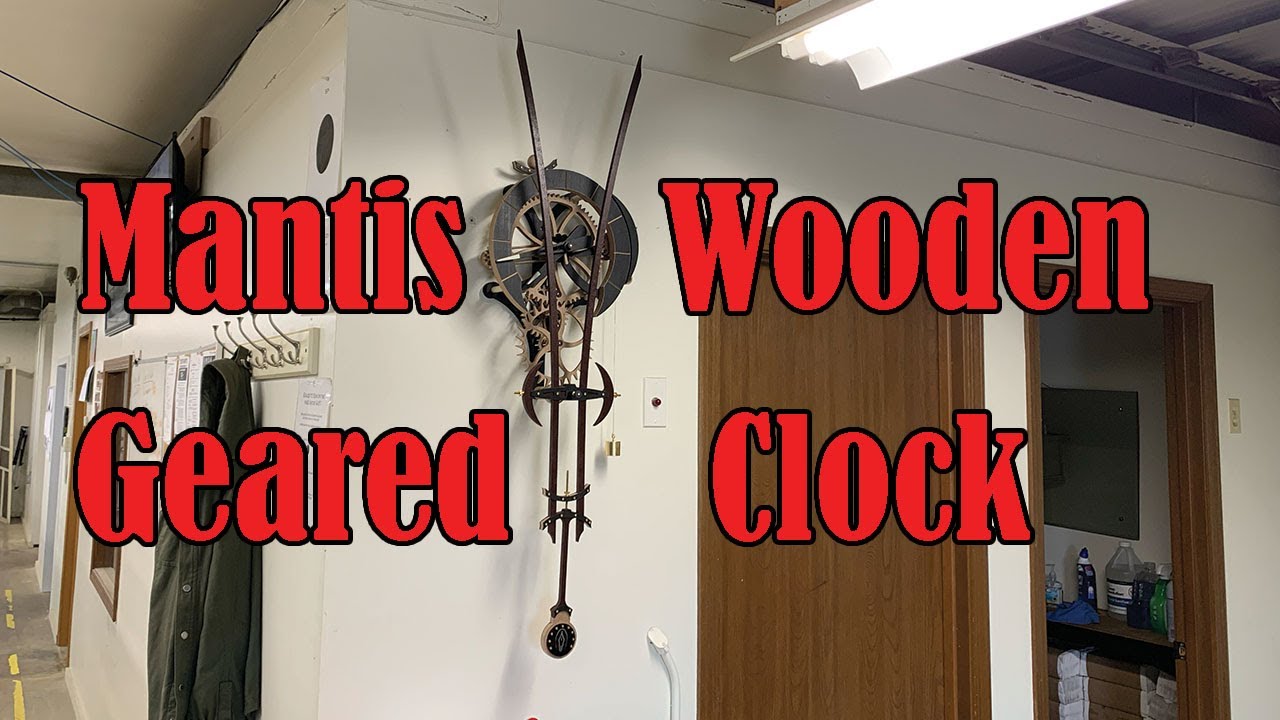 Mantis Wooden Geared Clock