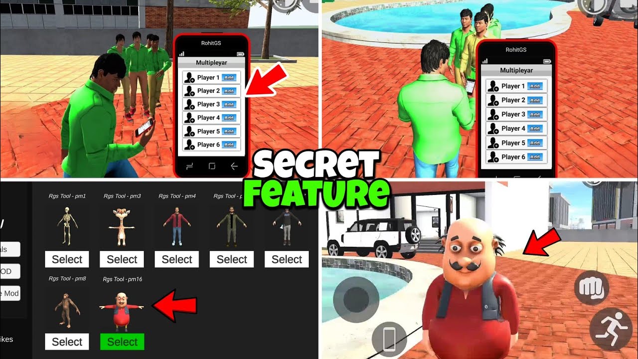 Multiplayer Mode in Indian Bike Driving 3D | Indian Bike Driving 3D Motu Character Cheat Code