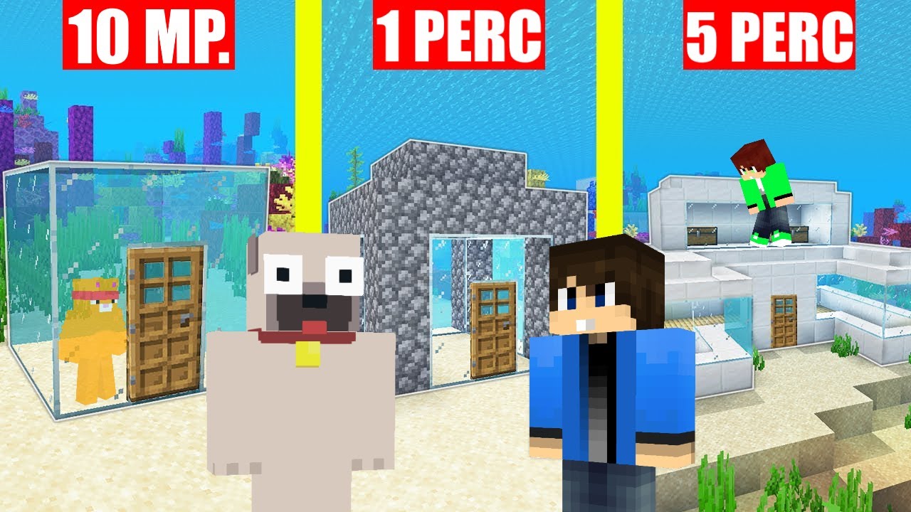 10 M&Aacute;SODPERC 1 PERC &Eacute;S 5 PERC V&Iacute;Z ALATTI H&Aacute;Z &Eacute;PITŐ KIH&Iacute;V&Aacute;S A MINECRAFTBAN!
